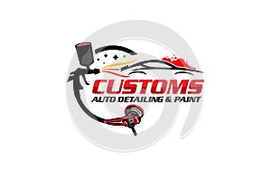 Illustration vector graphic of auto shine wash and detailing service logo design template