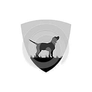 Illustration Vector Graphic of Beagle Dog Shield Logo