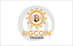 Illustration vector graphic of bitcoin currency icon Logo Design template