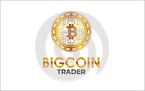 Illustration vector graphic of bitcoin currency icon Logo Design template