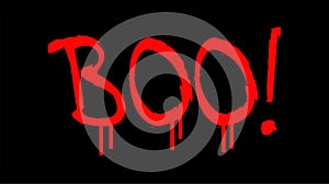 Illustration vector graphic of BOO text looks like a blood.