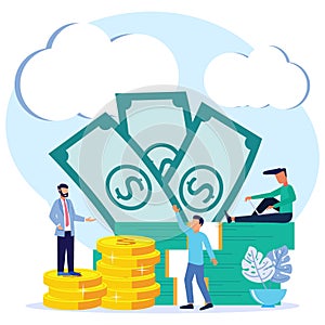 Illustration vector graphic cartoon character of Business revenue growth