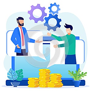 Illustration vector graphic cartoon character of business support