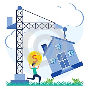 Illustration vector graphic cartoon character of buy and choose housing