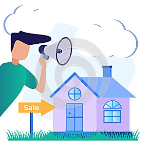 Illustration vector graphic cartoon character of buy and choose housing