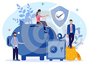 Illustration vector graphic cartoon character of financial protection