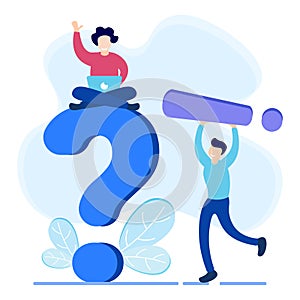 Illustration vector graphic cartoon character of question and answer