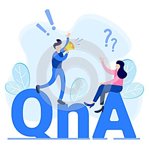 Illustration vector graphic cartoon character of question and answer