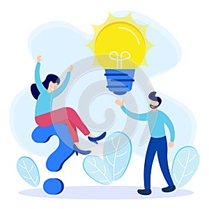 Illustration vector graphic cartoon character of question and answer