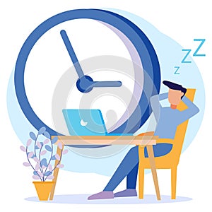 Illustration vector graphic cartoon character of wasting time