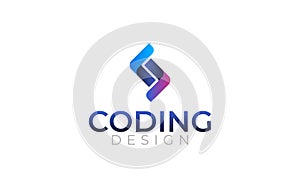Illustration vector graphic of a coding, programmer, Coder Company logo design template