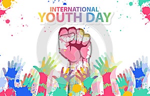 Illustration Vector Graphic Of Colorful Background Hand Poster, Good Design For International Youth Day Theme Design