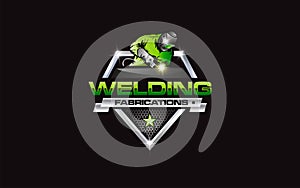 Illustration vector graphic of custom welding fabrication company logo design template