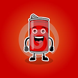 Illustration Vector Graphic Of Cute Fizzy Mascot Soft drinks, Design Suitable For Mascot Drinks