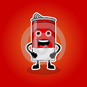 Illustration Vector Graphic Of Cute Fizzy Mascot Soft Drinks Hold Boards, Design Suitable For Mascot Drinks