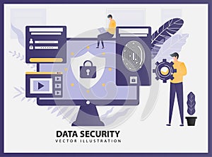 Illustration vector graphic of the data security concept