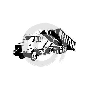 Illustration Vector graphic of dumpster truck