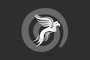 Eagle, phoenix flame logo