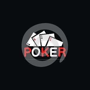 Illustration vector graphic of four card poker aces face up