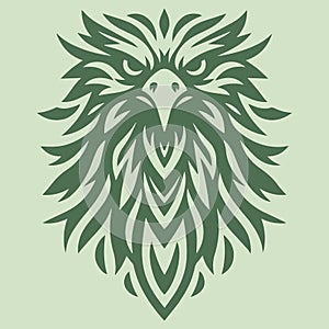 Illustration vector graphic of green eagel head pattern design. photo