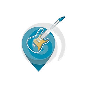 Illustration Vector Graphic of Guitar Store Logo