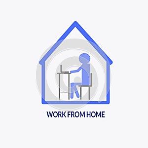 Illustration Vector Graphic Of From Home sillouete. Good for Lockdown Presentation