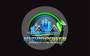 Illustration vector graphic of hydro pressure power wash logo design template