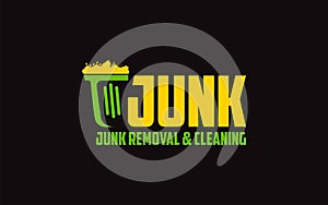 Illustration vector graphic of junk removal solution services logo design template