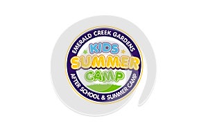 Illustration vector graphic of kids summer camp colour full logo design template