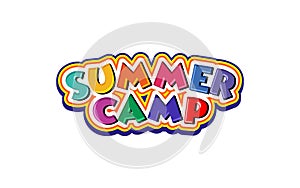 Illustration vector graphic of kids summer camp colour full logo design template