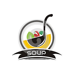 Illustration vector graphic of ladle is used to take vegetable soup
