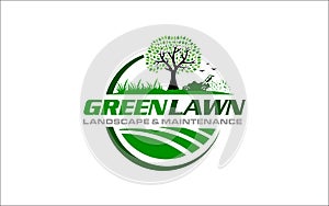 Illustration vector graphic of lawn care, landscape, grass concept logo design template