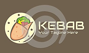 Illustration vector graphic of logo of beef-filled roast kebabs