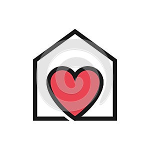 Illustration Vector Graphic of Love House Logo