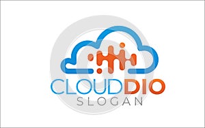 Illustration vector graphic of network data cloud logo design template