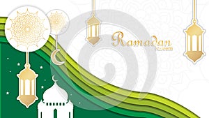 Illustration vector graphic of paper cut ramadan kareem background. Very usable for ramadan greeting card, invitation, banner,