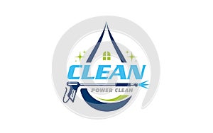 Illustration vector graphic of pressure power clean wash logo design template