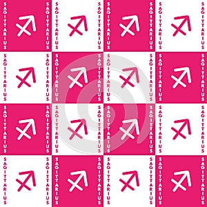 Illustration vector graphic of Sagittarius zodiac in pattern