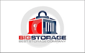 Illustration vector graphic of self storage company logo design template-05