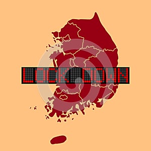 Illustration Vector Graphic Of South korea Lockdown