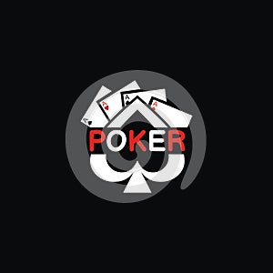 Illustration vector graphic of spade icon showing four poker aces