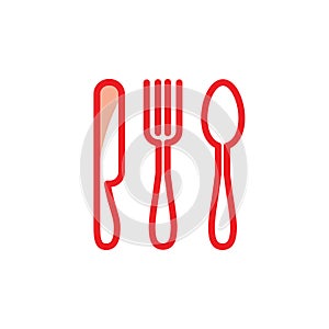 Illustration Vector graphic of spoon, fork, knife icon