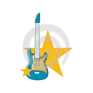 Illustration Vector Graphic of Star Guitar Store Logo
