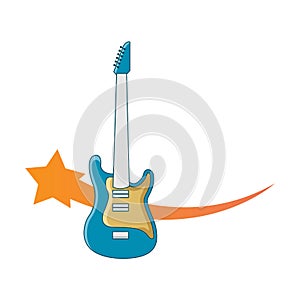 Illustration Vector Graphic of Star Guitar Store Logo