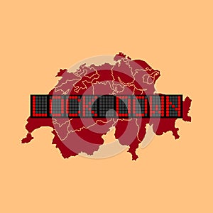 Illustration Vector Graphic Of Switzerland Lockdown
