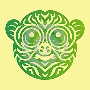 Illustration vector graphic of tarsier pattern design ornament