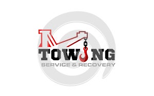 Illustration vector graphic of towing truck service logo design suitable for the automotive company