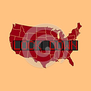 Illustration Vector Graphic Of USA Lockdown