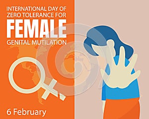 illustration vector graphic of a woman resists genital mutilation