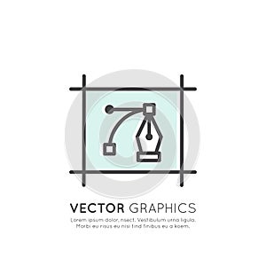 Illustration of Vector Graphics and Design Creation Process